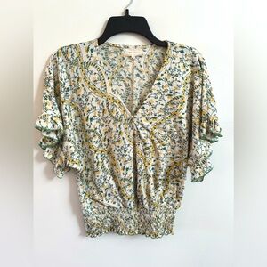 Melloday Floral Wrap Top- Size Small